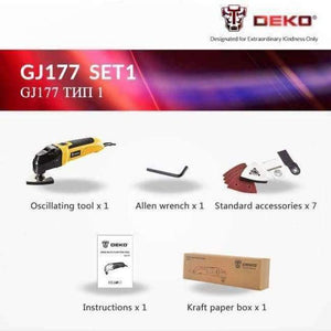 Planet Gates Brazil / SET 1 / 2.5 DEKO 220V Variable Speed Electric Multifunction Oscillating Tool Kit Multi-Tool Power Tool Electric Trimmer Saw w/ Accessories