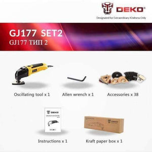 Planet Gates Brazil / SET 2 / 2.5 DEKO 220V Variable Speed Electric Multifunction Oscillating Tool Kit Multi-Tool Power Tool Electric Trimmer Saw w/ Accessories