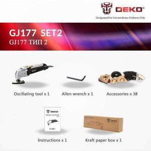 Planet Gates Brazil / SET 2B / 2.5 DEKO 220V Variable Speed Electric Multifunction Oscillating Tool Kit Multi-Tool Power Tool Electric Trimmer Saw w/ Accessories