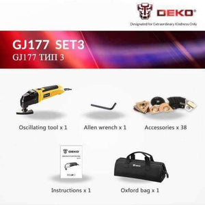 Planet Gates Brazil / SET 3 / 2.5 DEKO 220V Variable Speed Electric Multifunction Oscillating Tool Kit Multi-Tool Power Tool Electric Trimmer Saw w/ Accessories