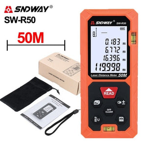 Planet Gates Brazil / SW-R50 50M SNDWAY Laser Rangefinder High Accurate Roulette Laser Distance Meter Measuring 40M 100M 120M Digital Tape Measure Range Finder