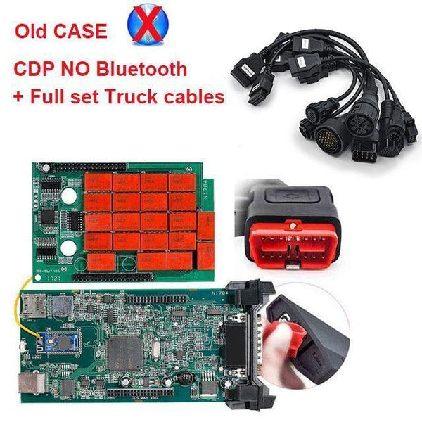 Planet Gates Brazil / with old case NO BT CDP TCS truck cables full set 8pcs obdII OBD2 cable truck leads for multidiag pro mvd scanner OBD 2 diagnostic tool