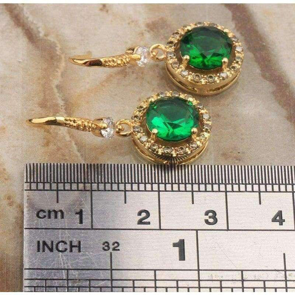 Planet Gates Breathtaking Green Limited Olive Peridot Gems White Cubic zirconia Gold Filled Fashion Jewelry Drop Dangle Earrings S5162