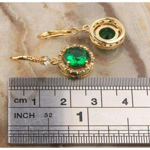 Planet Gates Breathtaking Green Limited Olive Peridot Gems White Cubic zirconia Gold Filled Fashion Jewelry Drop Dangle Earrings S5162