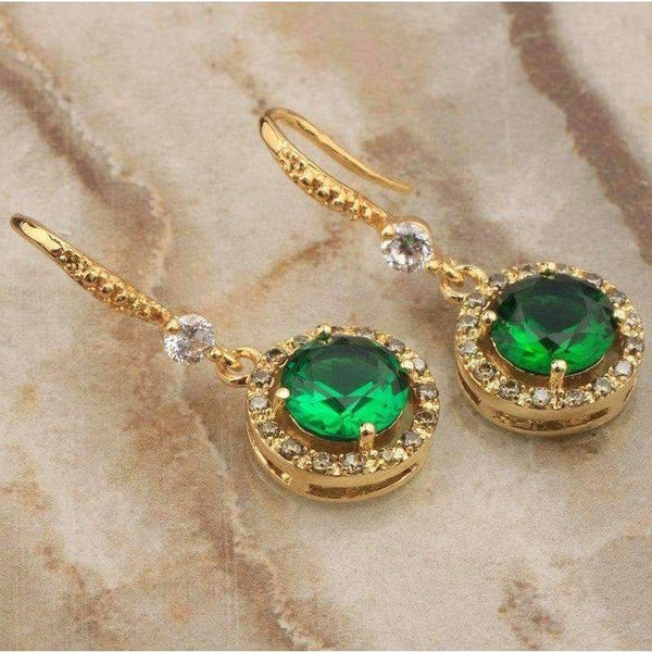 Planet Gates Breathtaking Green Limited Olive Peridot Gems White Cubic zirconia Gold Filled Fashion Jewelry Drop Dangle Earrings S5162
