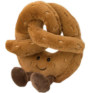 Planet Gates Bretzel Pretzel 18cm Cute Pretzel Crossant Toast Bread Food Plush Toy Stuffed Cartoon Boba Tea Baguette Poach Egg Decor Doll For Girl Kids Birthday