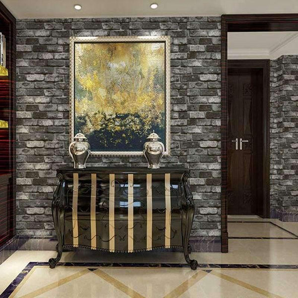 Planet Gates Brick Stone Wall Paper Chinese Rustic Vintage 3D PVC Exfoliator Embossed Washable WallPaper Livingroom Backdrop WallCovering 10M