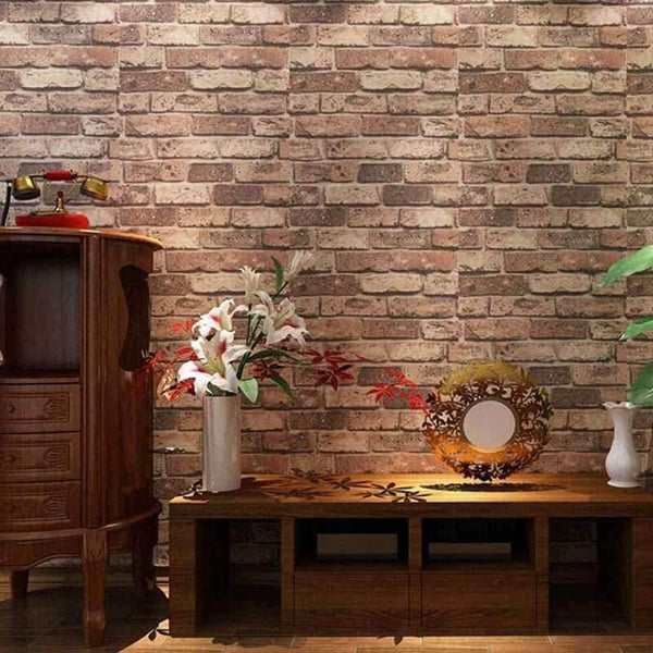 Planet Gates Brick Stone Wall Paper Chinese Rustic Vintage 3D PVC Exfoliator Embossed Washable WallPaper Livingroom Backdrop WallCovering 10M