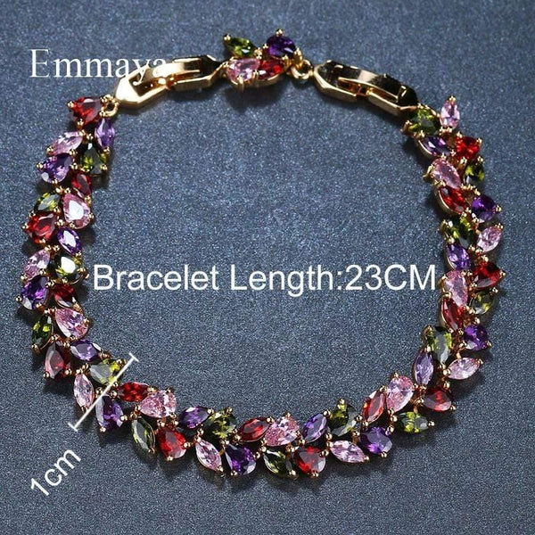 Planet Gates Bridal Bangles Classical Charm Shinny AAA CZ Bracelet Multicolor New Design Jewelry for Women Party