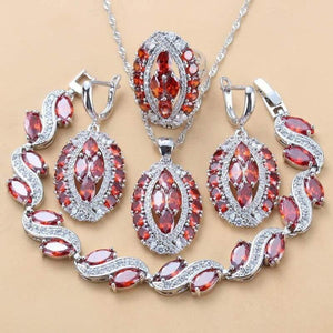 Planet Gates Bridal Big Jewelry Sets Costume 925 Sterling Silver Dangle Earrings Bracelet And Ring Women Dubai  Wedding Jewelry