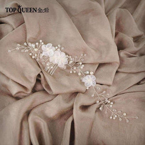 Planet Gates Bridal Hair Accessory With Crystal Pearls Flower Bride Floral Comb Headpiece Prom hair Jewelry for Wedding