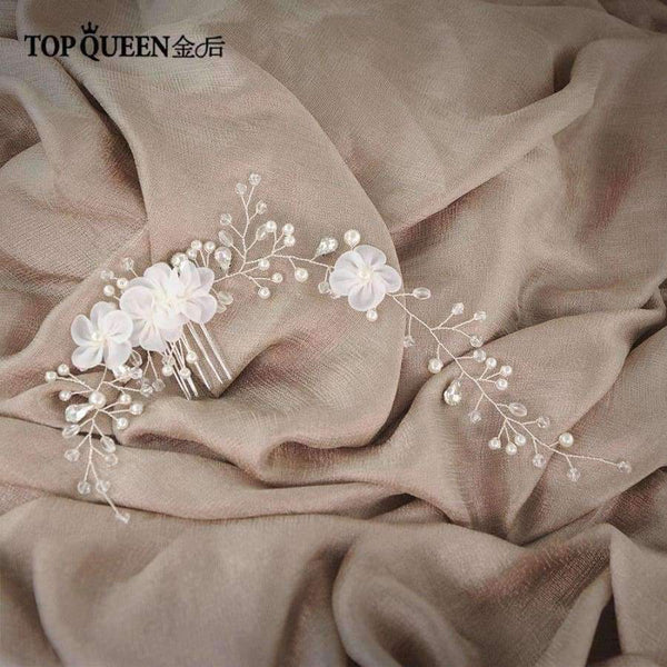 Planet Gates Bridal Hair Accessory With Crystal Pearls Flower Bride Floral Comb Headpiece Prom hair Jewelry for Wedding