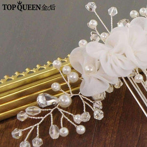 Planet Gates Bridal Hair Accessory With Crystal Pearls Flower Bride Floral Comb Headpiece Prom hair Jewelry for Wedding