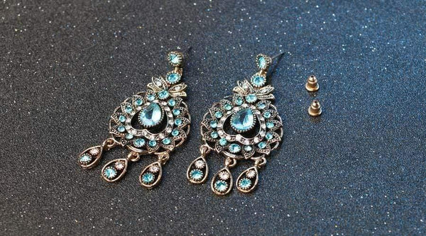 Planet Gates Bridal Jewelry Sets Blue Red Peacock Prestige Necklace Earrings For Women Ethinc Accessories