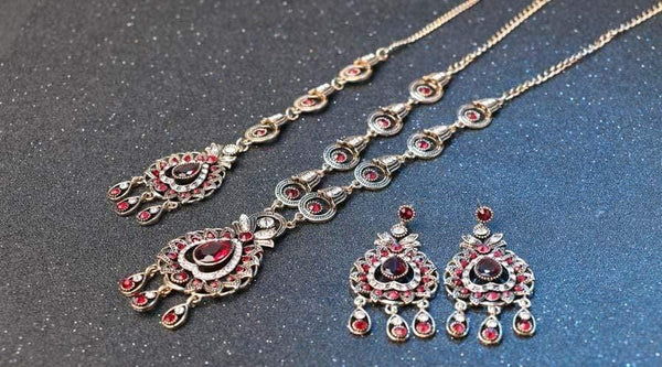 Planet Gates Bridal Jewelry Sets Blue Red Peacock Prestige Necklace Earrings For Women Ethinc Accessories