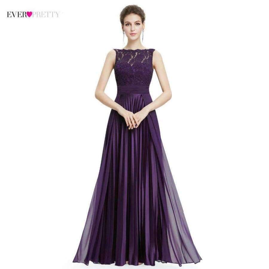 Planet Gates Burgundy / 4 / China Bridesmaid Dresses Ever-Pretty EP08352 Women's Cheap Sleeveless A-line Long Modest Elegant Party Dress with Appliques