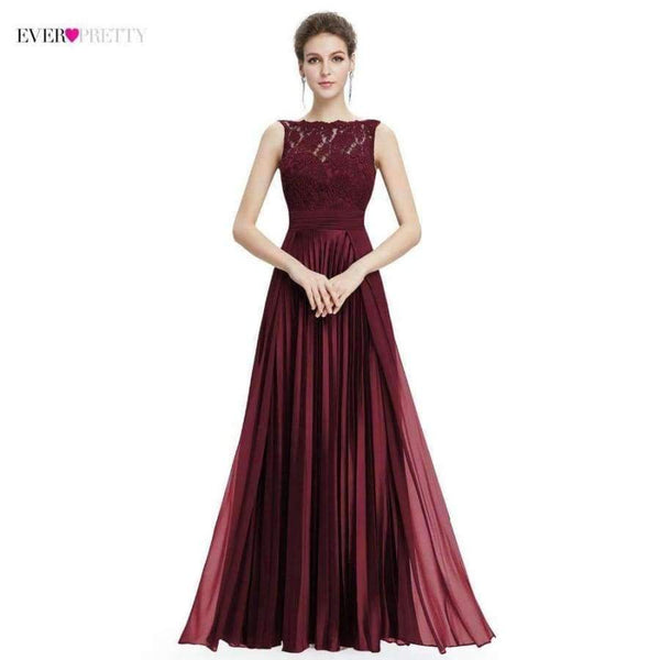 Planet Gates Bridesmaid Dresses Ever-Pretty EP08352 Women's Cheap Sleeveless A-line Long Modest Elegant Party Dress with Appliques