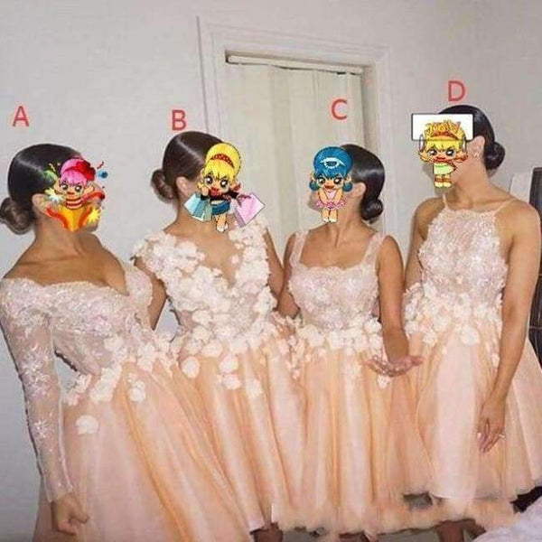 Planet Gates Bridesmaid Dresses vestido madrinha Appliques Coral Bridesmaid Gowns Lace Backless Wedding Guest Dress Custom Made