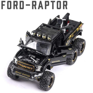 Planet Gates Bright black 1/28 Ford Raptor F150 Alloy Car Modified Off-Road Vehicle Model Diecast & Toy Vehicles Metal Car Model Collection Kids Toys Gift