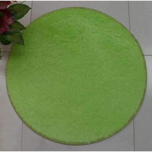 Planet Gates Bright green / 40cm Fluffy Thick Velvet Round Carpet 40-80cm Anti-skid Toilet Floor Mat Bedroom Kitchen Doormat Carpet For Living Room Yoga Mat