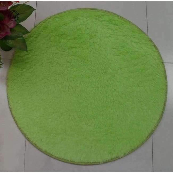 Planet Gates Bright green / 40cm Fluffy Thick Velvet Round Carpet 40-80cm Anti-skid Toilet Floor Mat Bedroom Kitchen Doormat Carpet For Living Room Yoga Mat