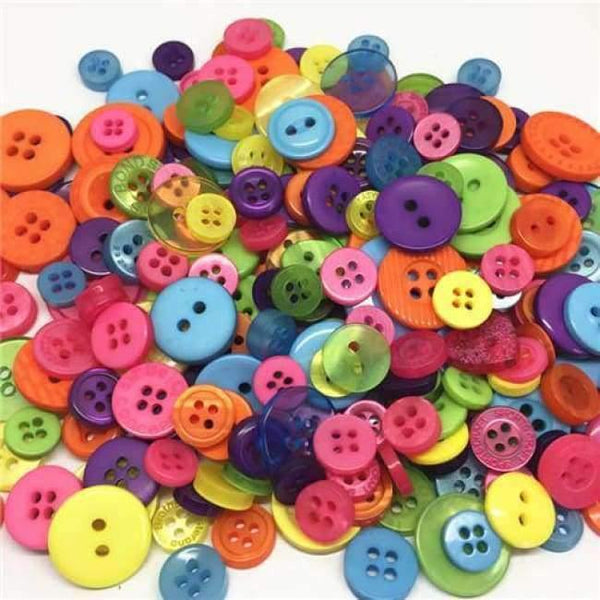 Planet Gates Bright Mix 1000pcs Assorted Mixed Resin Buttons Arts Crafts Card Making Scrapbooking Sewing 9mm-20mm Bright/Chritsmas/Pastel/Primary Mix