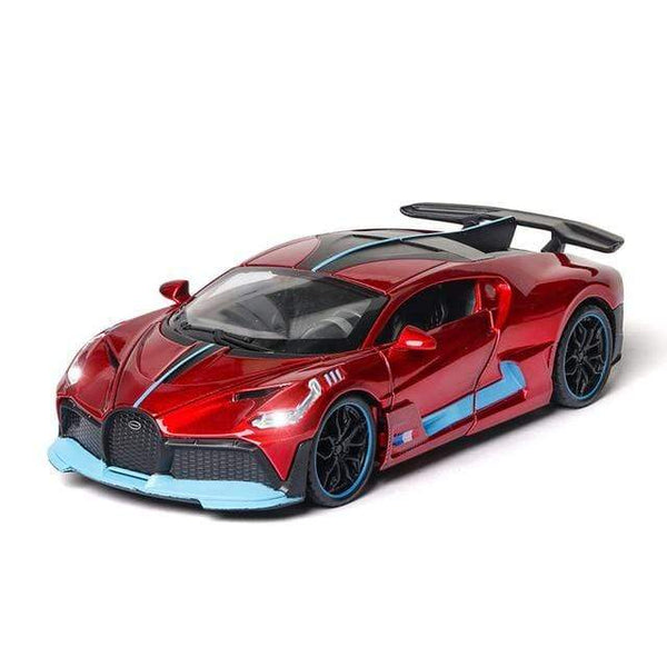 Planet Gates Bright red 1/32 Alloy Bugatti DIVO Super Sports Car Model Toy Die Cast Pull Back Sound Light Toys Vehicle For Children Kids Gift
