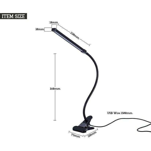 Planet Gates Brightest 6W USB LED Light Clip-on Flexible Reading Bed Lamp Table Desk Lamp Book Desktop Bed Lamp Lighting Bedside Lighting