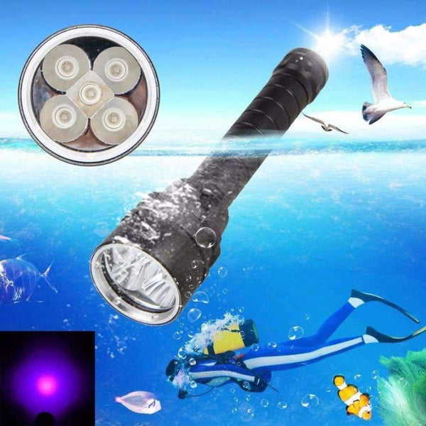 Planet Gates Brightness LED Portable Waterproof Flashlight Diver Scuba Diving Flashlight 100M Underwater 2000LM UV Scuba Diving Torch