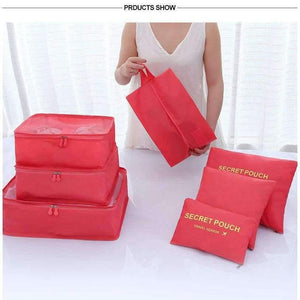 Planet Gates brilliant black 7Pcs/set Trip Luggage Organizer Polyester Portable Travel Partition Pouch Storage Bags Home Organization Accessories Supplies