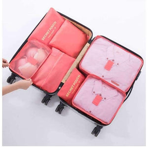 Planet Gates brilliant black 7Pcs/set Trip Luggage Organizer Polyester Portable Travel Partition Pouch Storage Bags Home Organization Accessories Supplies