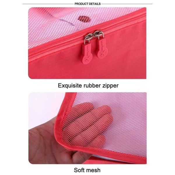 Planet Gates brilliant black 7Pcs/set Trip Luggage Organizer Polyester Portable Travel Partition Pouch Storage Bags Home Organization Accessories Supplies