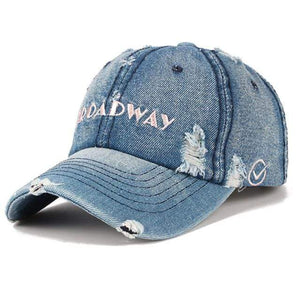 Planet Gates Broadway Pink Snapback Women's Distressed Hole Embroidery Simple Baseball Cap For Men Female Outdoor Leisure Cowboy Hat
