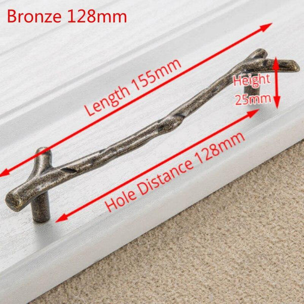 96/128mm Fashion Tree Branch Furniture Handle Drawer Knobs Black Silver Bronze Kitchen Cabinet Handles Door Pulls Hardware