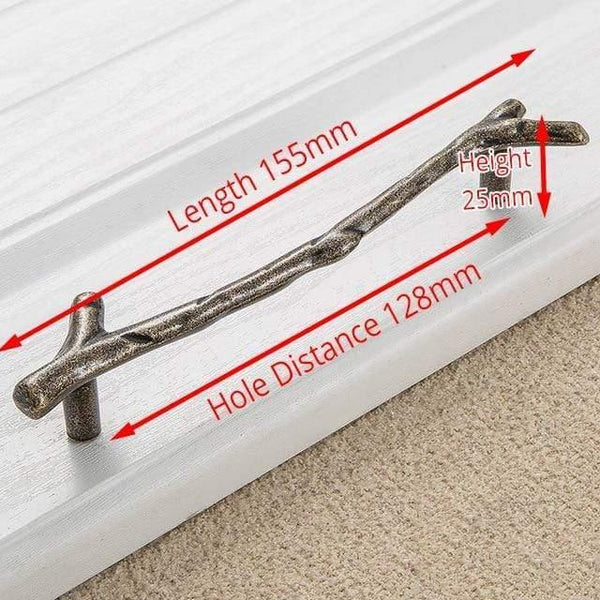 Fashion Tree Branch Furniture Handle 96mm 128mm Black Silver Bronze Kitchen Cabinet Handles Drawer Knobs Door Pulls Hardware
