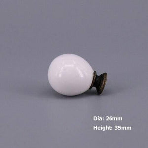 1x Classic White  Porcelain/Ceramic Drawer Pull Knob Cabinet Cupboard Door Handle Knob