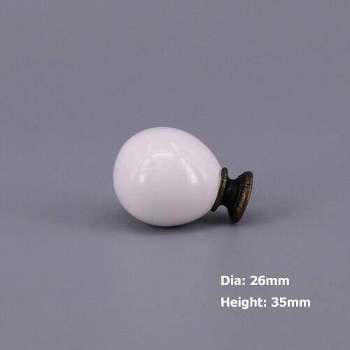 1x Classic White  Porcelain/Ceramic Drawer Pull Knob Cabinet Cupboard Door Handle Knob