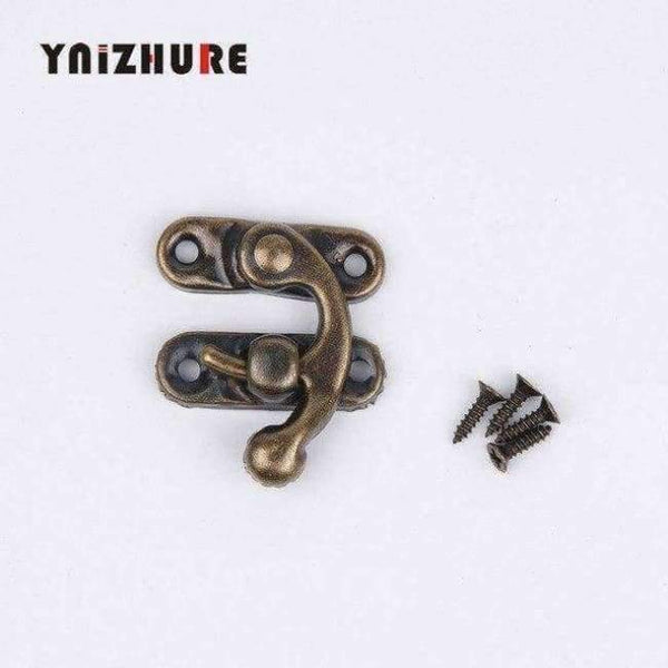 Planet Gates Bronze 2018 Real Hardware Lock Wood Box Free Shipping 50 Sets Metal Hook Box Latches Clasp Lock Purse Antique Bronze 4 Holes 28*33mm