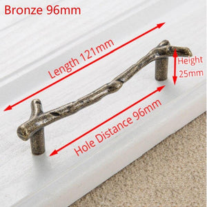 96/128mm Fashion Tree Branch Furniture Handle Drawer Knobs Black Silver Bronze Kitchen Cabinet Handles Door Pulls Hardware