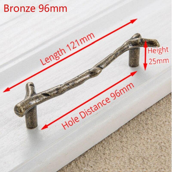 96/128mm Fashion Tree Branch Furniture Handle Drawer Knobs Black Silver Bronze Kitchen Cabinet Handles Door Pulls Hardware