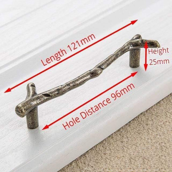 Fashion Tree Branch Furniture Handle 96mm 128mm Black Silver Bronze Kitchen Cabinet Handles Drawer Knobs Door Pulls Hardware