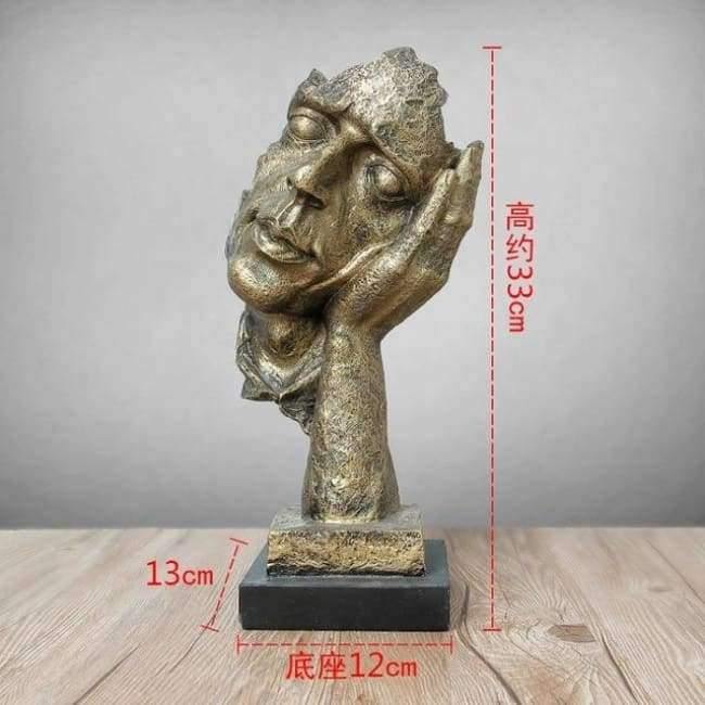 Planet Gates Ancient Silver Creative Abstract Characters Do Not Listen Watch Sculpture Home Decor  Desktop Decoration Craft Birthday Gift