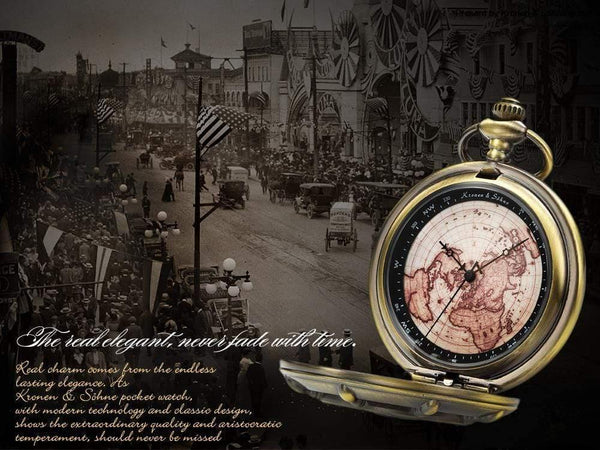 Planet Gates Bronze KSP106 Bronze Boat Rudder Anchor Pattern Case Map Analog Relogio Fob Key Pendant Clock Chain Mens Quartz Pocket Watch /KSP106