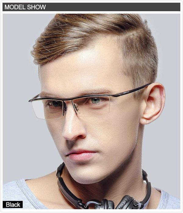 Planet Gates Bronze Men Z Pure Titanium Semi-rimless Eyewear Business Optical Glasses Frame Prescription Eyeglasses