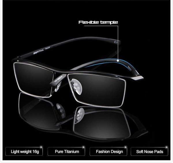 Planet Gates Bronze Men Z Pure Titanium Semi-rimless Eyewear Business Optical Glasses Frame Prescription Eyeglasses