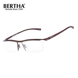 Planet Gates Bronze Men Z Pure Titanium Semi-rimless Eyewear Business Optical Glasses Frame Prescription Eyeglasses