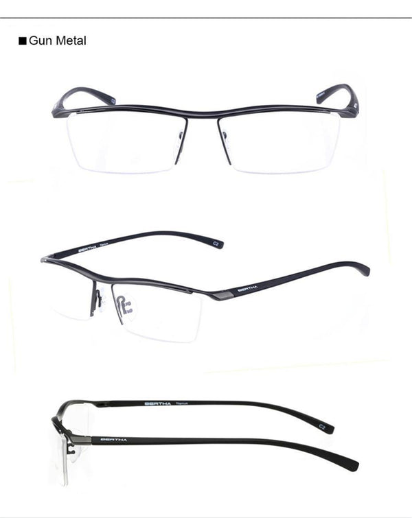 Planet Gates Bronze Men Z Pure Titanium Semi-rimless Eyewear Business Optical Glasses Frame Prescription Eyeglasses