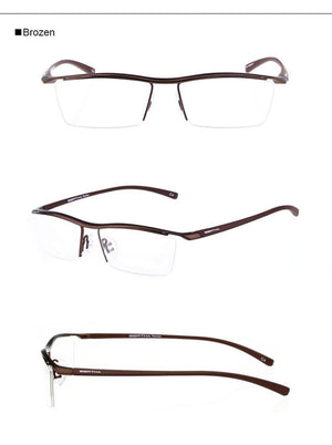 Planet Gates Bronze Men Z Pure Titanium Semi-rimless Eyewear Business Optical Glasses Frame Prescription Eyeglasses
