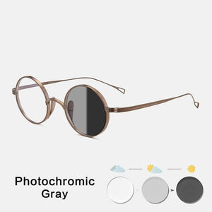 Planet Gates Bronze Photochromic Vintage Pure Titanium Glasses Frame Men Round Optical Myopia Prescription Eyeglasses Frame Women Luxury Brand Small Eyewear