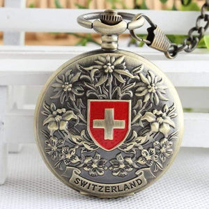 Planet Gates bronze Red cross Hollow Hand Wind Mechanical Pocket Watch Classic Men's and Women Bronze Tone for Birthday Gift